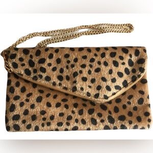 Leopard Print Clutch w/ Gold Chain ShoulderStrap 
NWOT